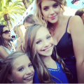 Maddie and Mackenzie meeting Ashley Benson at the TCAs (2013)