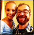 Maddie in her solo costume with a producer (2012)