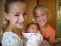 Baby Clara with Chloe and Paige Hyland